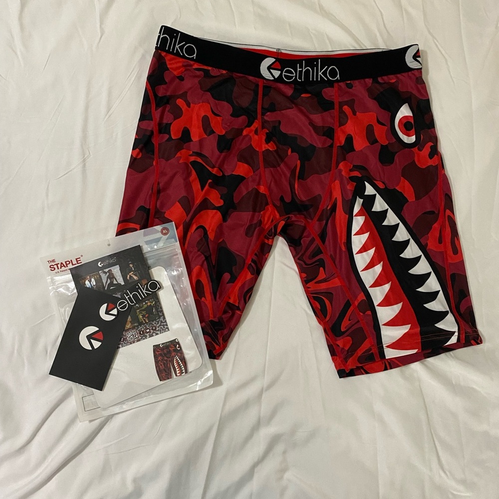 Ethika Red and Black Shark Camo Boxer Briefs